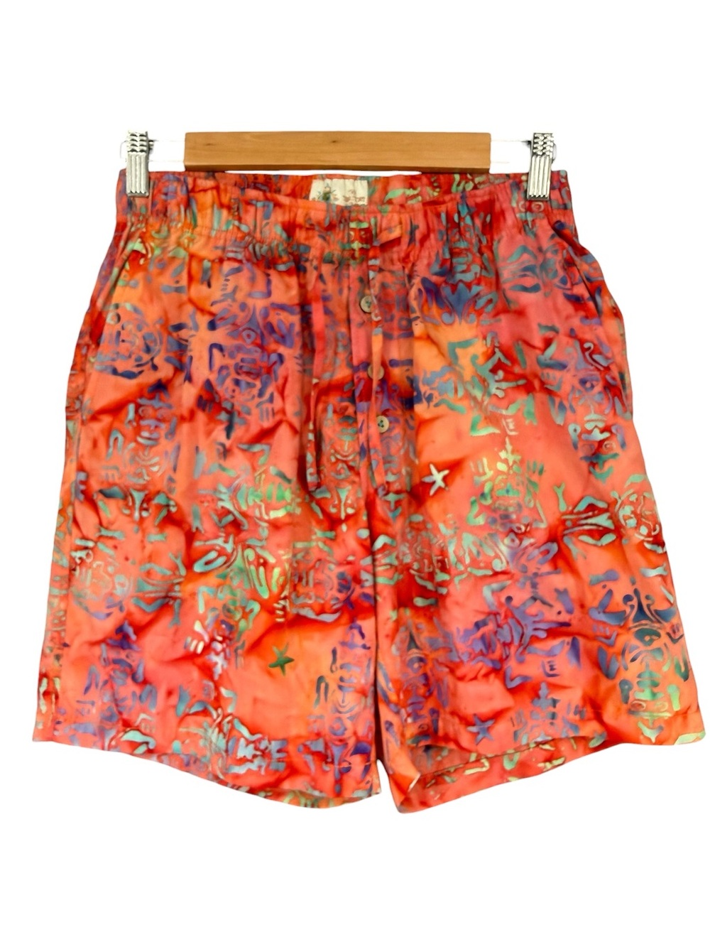 The Territory Ahead Fuego Batik Tropical Lounge Shorts 100% Cotton Small NWT